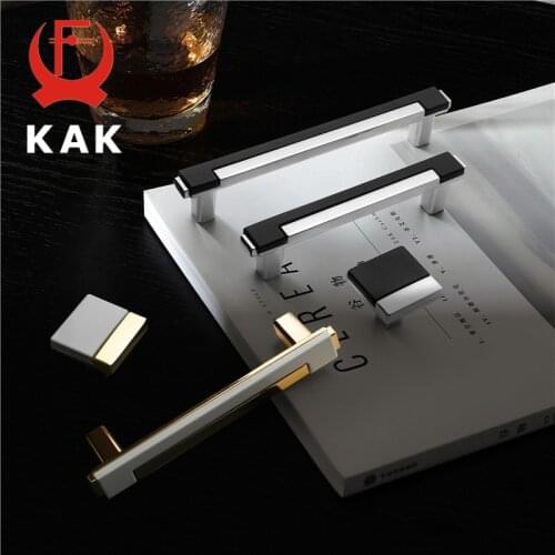 KAK Fashion Gold Kitchen Handles for Cabinet Drawer Dresser Knobs Zinc Alloy Closet Door Pull Furniture Handle Door Hardware