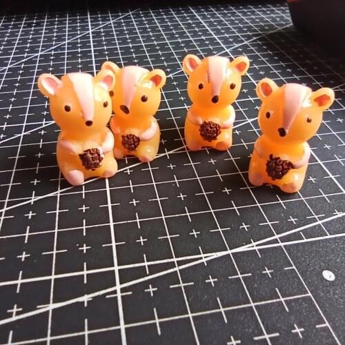 1pcs/lot resin Simulated animal pink squirrel 22mm Cabochons Jewelry Phone Hairpin Headwear DIY