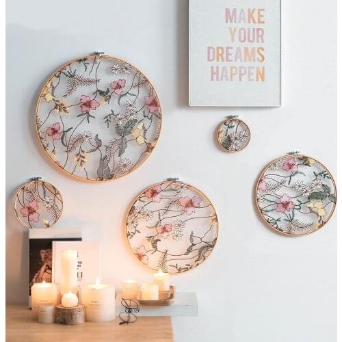 1pc Hand-made Bamboo Embroidery Stretch Mesh Garden Decoration Wedding Decoration Display Rack Bedroom Living Rm Wall Decoration