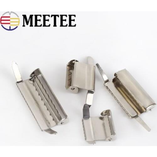 10/20pcs Belt Metal Strap Clip Buckles Elastic band webbing tail Clip Cord Stopper Clasp DIY Crafts Accessories KY2143