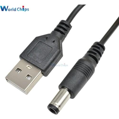 2PCS USB 2.0 to DC 5.5mm X2.1mm 5.5X2.1 0.8M USB to power line Cable MCU Power supply