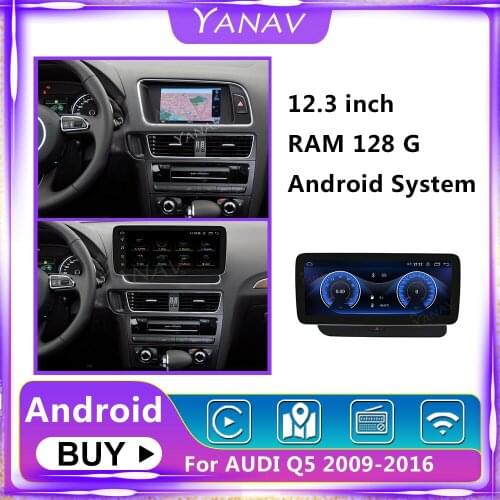 12.3 Inch ​Android Car Radio stereo Multimedia For AUDI Q5 2009-2018 Low Version DVD Player Auto GPS Navigation Head Unit 128G