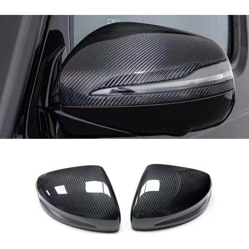 Car Carbon Fiber Side Rearview Mirror Frame Cover Sticker Shell for Mercedes-Benz G-Class W464 GLE W167 GLS X167 2018-2021