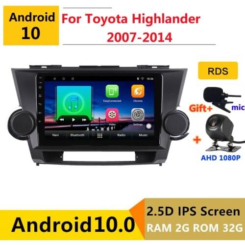 Android 10 Car DVD Multimedia Player GPS For Toyota Highlander 2 XU40 2007 2010 2011 12 2014 audio auto radio stereo navigation