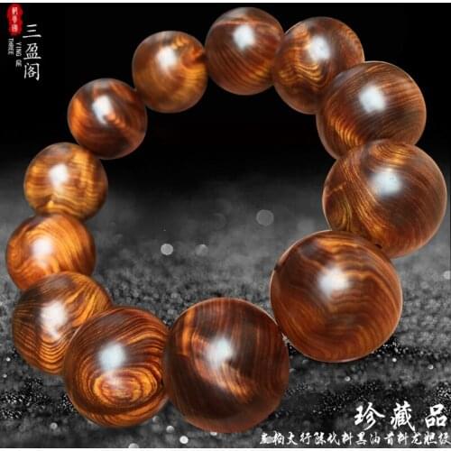 Hand string Yabai black oil dragon gall pattern lightning pattern 2.0 high oil aging old material Buddha bead bracelet