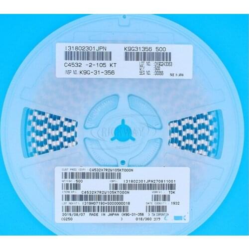 C4532X7R2J104KC4532X7R1E106M250KA C4532X7R2A105K230KAC Series 1812 1uF 100V ±10 % Tolerance X7R SMT Multilayer Ceramic Capacitor