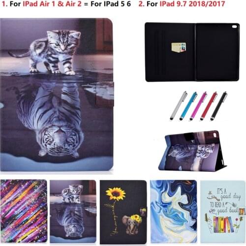 For iPad Air 2 Case For iPAD Air 1 9.7 Protective PU Leather Case For IPad 9.7 2018 2017 Case 5th 6th For IPad 5 6 Case Etui Pen