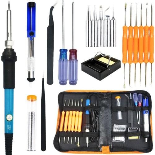 FROGBRO Electric Soldering Iron Kit 60w 110V/220V Internal Heating Temperature Adjustable Soldering Iron Solder Welding Tools