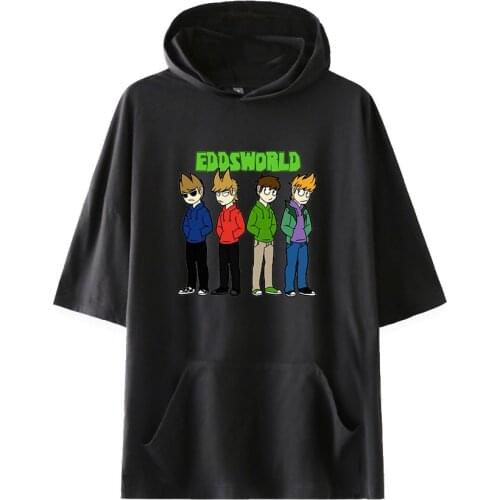 Eddsworld Fashion Hooded T shirts Unisex Summer Short Sleeve T-shirts Hot Sale Casual Streetwear Clothes