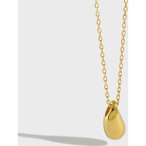 July Dream Fashion Genuine 925 Sterling Silver Water Drop Chain Pendant Necklace for Women Silver 925 Jewelry Daily Accessories