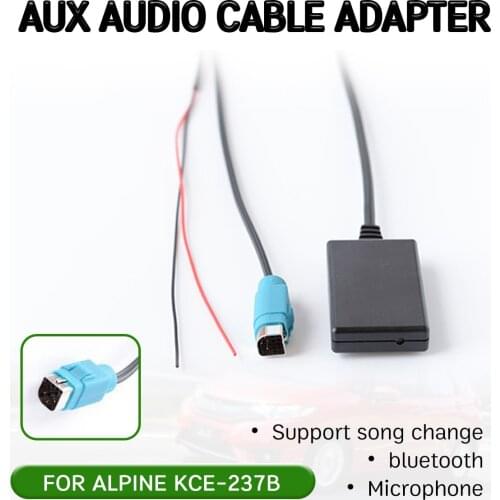 Bluetooth Aux Receiver Cable Adapter with mic for KCE-237B Hands-free Hifi wireless audio interface for Alpine 2009+ CDE-W203Ri