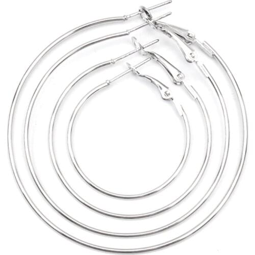 LF 20pcs White K Ear Rings Alloy Hoop Earrings Jewelry Finding Ear Ring Earrings For Women Diy Jewelry Making Accessories