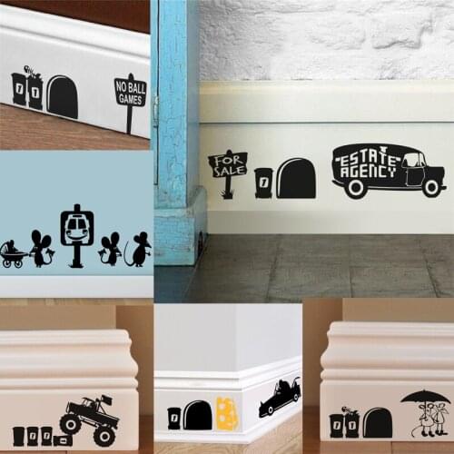 Cat Car Love Black Mouse Baby 3d Vivid Hole Car Switch Decal Wall Stickers Home Decals Bedroom Valentines Day Decor