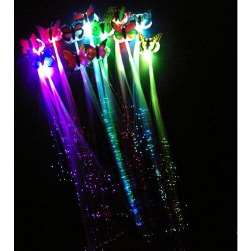 Colorful LED Glowing Flash Wigs Hair Braided Clip Hairpin Show New Year Party Christmas Decor Supplies SUB Sale