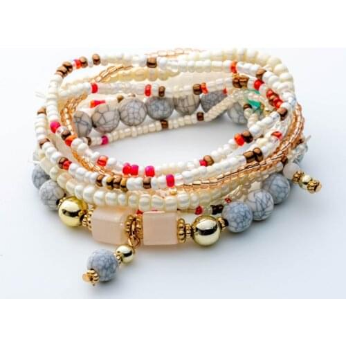 Summer Boho Beads Bracelet For Women Ethnic Multi-Layer Bracelet Charm Bracelets & Bangles pulseras mujer moda