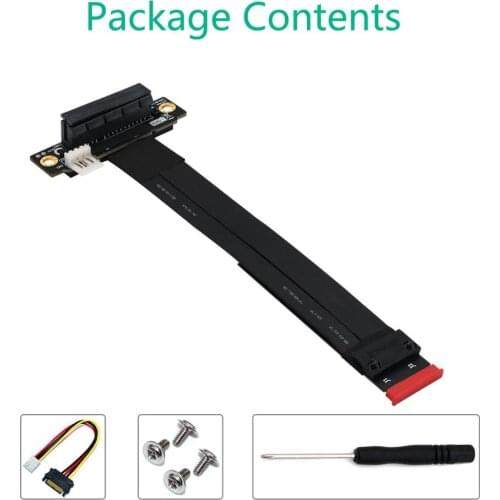 M.2 NGFF Key M to PCIe 3.0 4X Extension Cable (90°Right Angle PCI-E Slot)