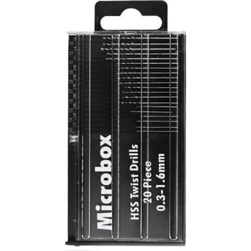 20pcs/set Microbox HSS Twist Drill Bit Set 0.3mm-1.6mm Titanium Coated Repair Tools Twist Drill Bit Repair Parts Drilling Tools