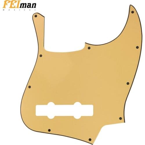 Pleroo Guitar parts pickguards Standard 10 Holes 5 String suit for fender Jazz Bass Style JB Pickguard Scratch Plate & Screws