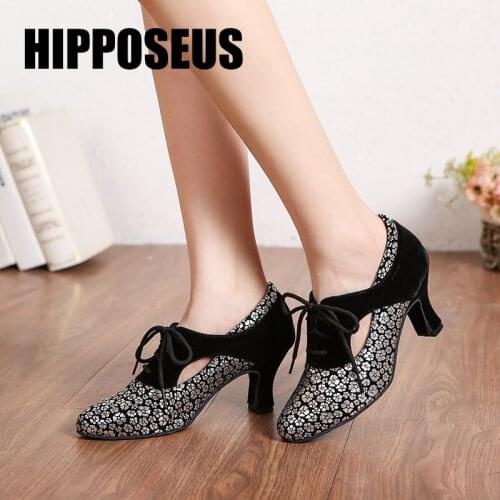 Hipposeus Modern Dance Shoes For Girls Women Ladies Ballroom Latin Tango Dancing Shoes Salsa Practise shoe Sandrals Dropshipping