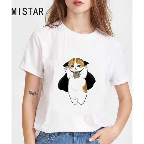 Pew Pew Madafakas Novelty Funny Cat Women T Shirt Cartoon Tshirt Harajuku Female Short Sleeve T-shirt Summer Clothes Humor Gift