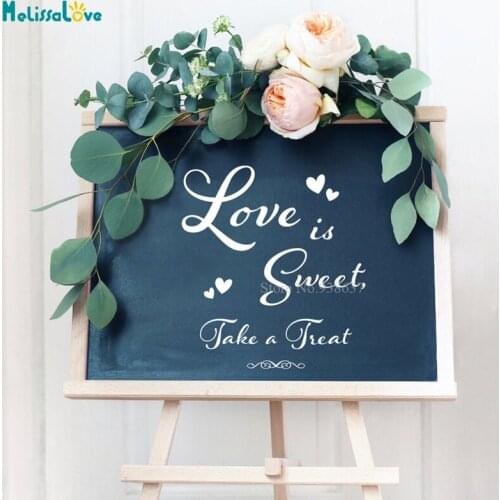 Love is Sweet Take a Treat Wedding Party Sweetie Bar Sign Removable Vinyl Stickers BA415