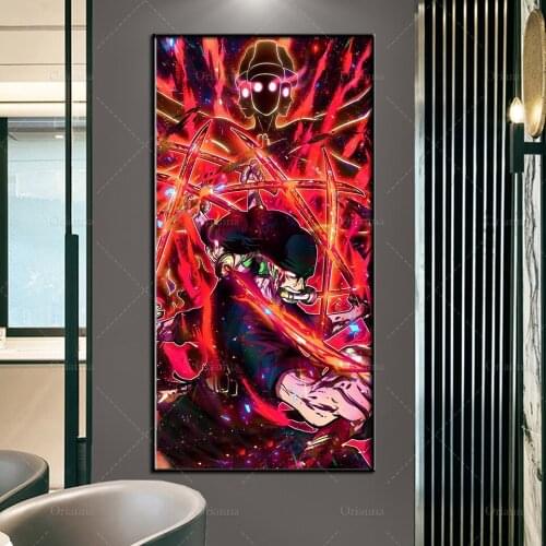 Modern Canvas Painting Anime Poster One Piece Roronoa Zoro Wall Art Modular Pictures For Corridor Bedroom Decoration Home Frame