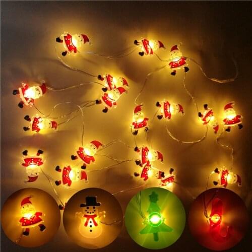 2M 20LED Santa Claus Snowflake Tree LED Light String Christmas Decoration 2020 Christmas Ornament New Year Xmas Gift Supplies