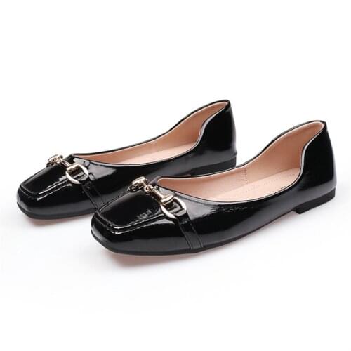 Women Flat Shoes 2021 Casual Fashion Slip-on Ballerina Woman Flats Patent Leather Loafers Ladies Spring Autumn lady Footwear New