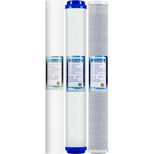 YenvQee 20inch PP Cotton UDF CTO Water Filter Set Removal The Chlorine three Stage Water Purifier Accssories