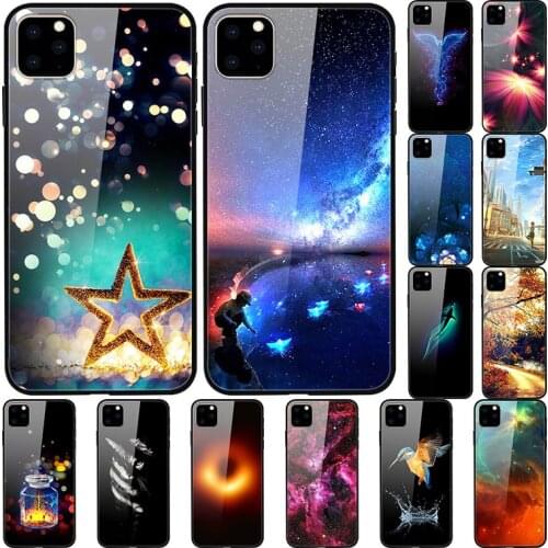 Protect Case For iPhone 11 Pro X XR XS Max Tempered Glass Hard Phone Cases Cover For iPhone 8 7 6 6S Plus 7Plus 8P Bumper capa