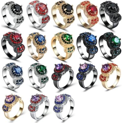 TianBo Fashion Elegant Weeding Rings for Women Top Quality AAA Cubic Zirconia Crystal Jewelry Gold-color Rings Wholesale Size 6