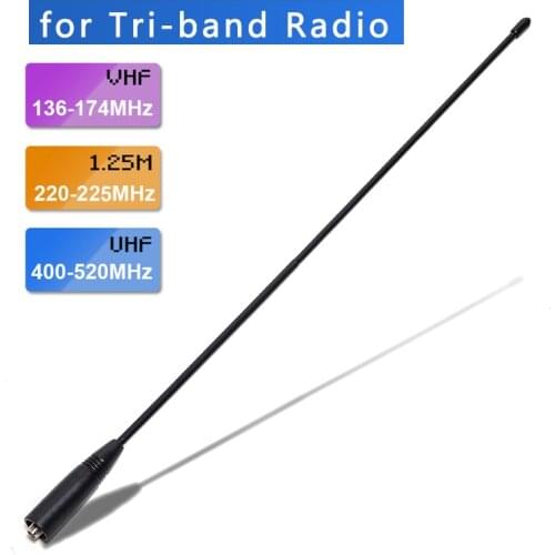 ABBREE AR-771 Tri-band 144/222/435Mhz SMA-Female Antenna for Baofeng BF-R3 UV-82T UV-S9 UV-5RX3 UV-82X3 Ham Radio Walkie Talkie