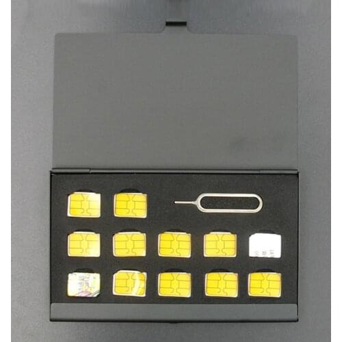 Aluminum Portable SIM Micro Pin SIM Card Storage Box for Apple Samsung 56 Phone Memory SIM card Storage Box Case Protector