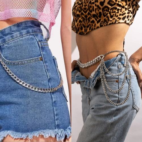 Tocona Women Punk Heavy Alloy Metal Belly Chain Sexy Silver Color Adjustable Waist Chain Belt Body Jewelry Accessories 18700