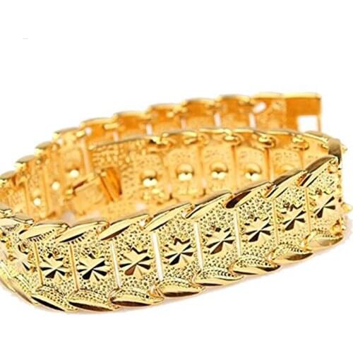 Wrist Chain Gold Filled Noble Mens Womens Bracelets New Design