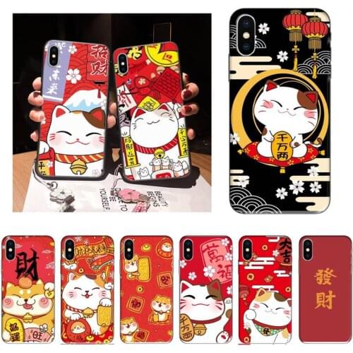XSPING Japan red Cat happy New Year Lucky Money Painted Phone Case For iPhone 12 Mini 11 Pro XS Max X XR 7 8 Plus