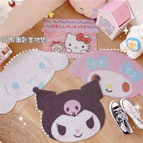 Hobbies Action Figures Fantasy Sanrio Series Kuromi Melody Modeling Carpet Bathroom and Kitchen Dirt-resistant Waterproof Mat