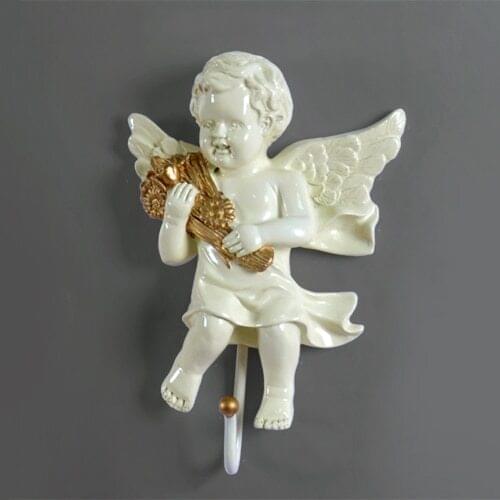 European Angel Creative Decorative Hooks Entrance Porch 3D Wall Decoration Key Clothes Hook Home Decoration Hanger Accessories