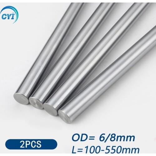 2pcs 6mm 8mm Linear Shaft Guide Rail 3d Printer Parts Cylinder Chrome Plated Liner Rods Axis Linear Shaft Round Rod L100 200 300