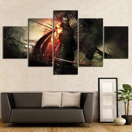 Wall Art Canvas Painteds 5 Panel Ninja Samurai Anime Posters Modular Pictures Modern Home Decor Living Room Decoration Paintings