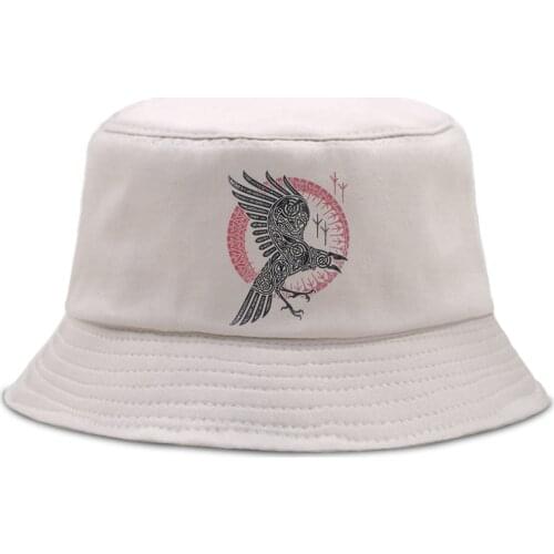 Viking Eagle Vintage Printed Bucket Hats Sun Shade Unisex Fisherman Hat Outdoor Casual Panama Cap Men Beach Fishing Sun Caps