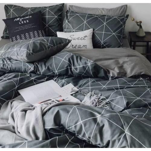 Nordic minimalist style 100% cotton 4 peice Bedding Sets bed linen twin queen king size Flat Bed Sheet comforter cover sets