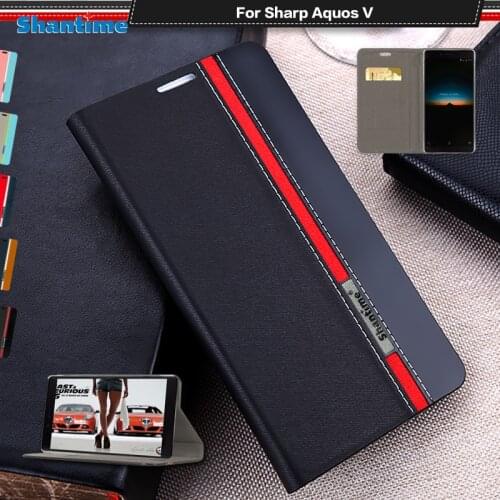Luxury PU Leather Case For Sharp Aquos V Flip Case For Sharp Aquos V Phone Case Soft TPU Silicone Back Cover