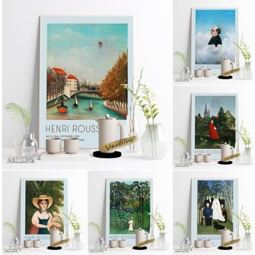 Henri Rousseau Exhibition Museum Canvas Painting The Wedding Party Retro Poster Woman Walking In An Exotic Forest Wall Art Decor