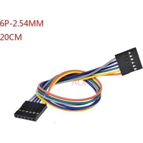 10PCS 6PIN DUPONT LINE female to female PITCH 2.54MM 20CM double head 6P 6 pin JUMPER CABLE WIRE FOR PCB connector
