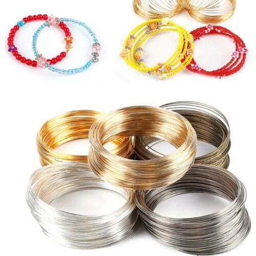 100Pcs 0.6mm Memory Beading Steel Wire Bangle Bracelet Making Jewelry Findings