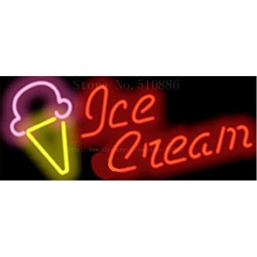 17*14" Ice Cream With Cone NEON SIGN REAL GLASS BEER BAR PUB LIGHT SIGNS store display Restaurant Shop Advertising Lights