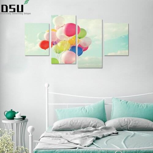 3D Cartoon DIY Combination Colorful Air Balloon Poster Wall Stickers Decal Self-adhesive Art Mural Living Room Home Decoration
