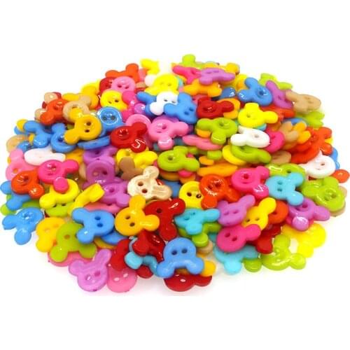 50PCs Plastic Sewing Buttons Scrapbooking Mickey Mixed Two Holes Cartoon 15 x 13mm Costura Botones Decorate D133L3