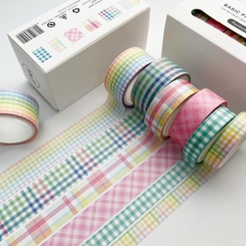 6Rolls/Box Tape Decorative Adhesive Colorful Washi Masking Tapes for Journal